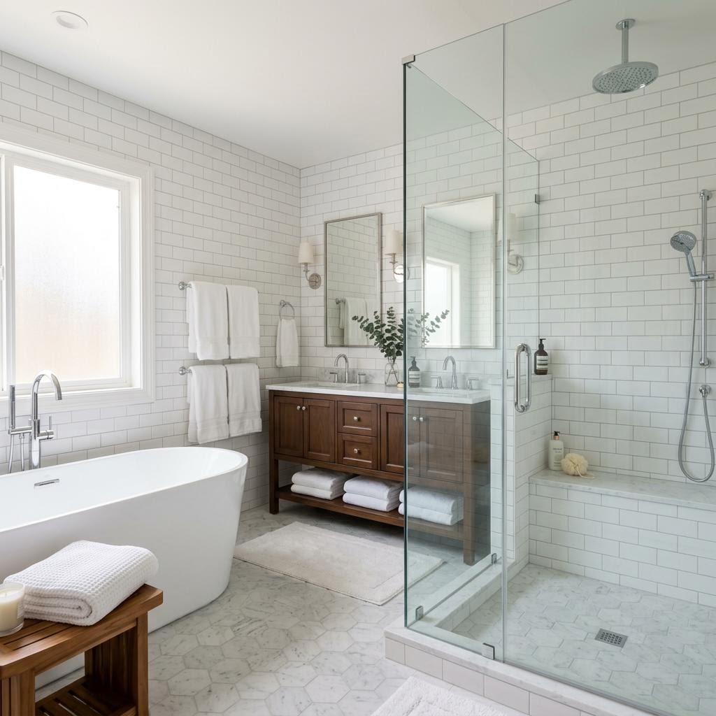 Pristine sparkling bathroom